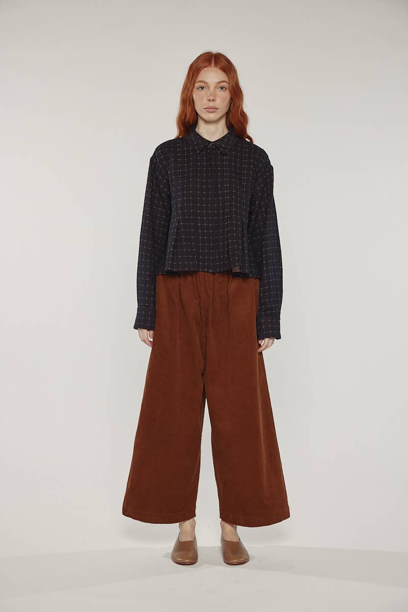 Cotton pleated blouse