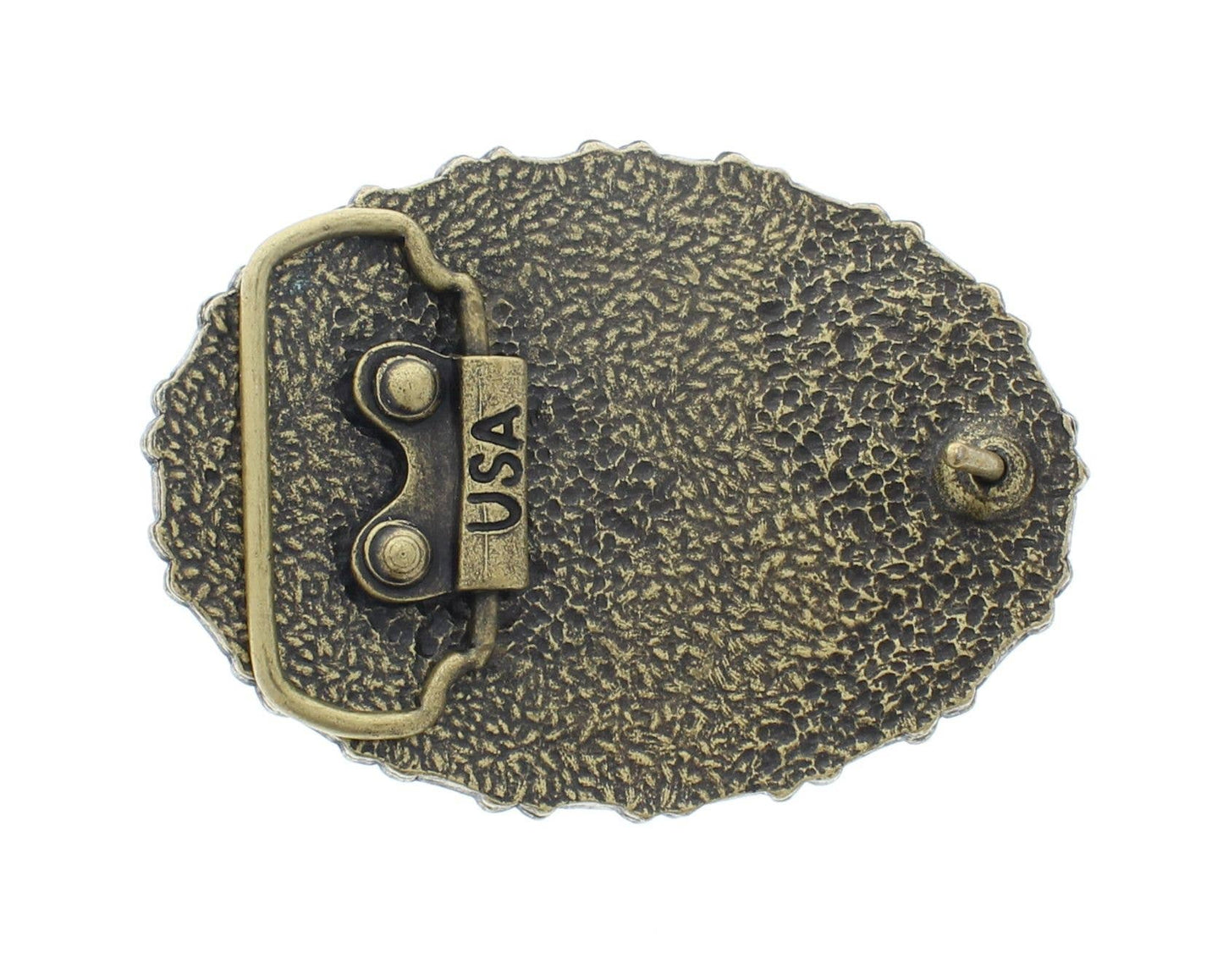 88 x 65mm Oval Brass Rabbit Belt Buckle