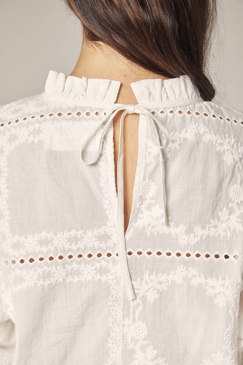 Puff sleeve tie back top
