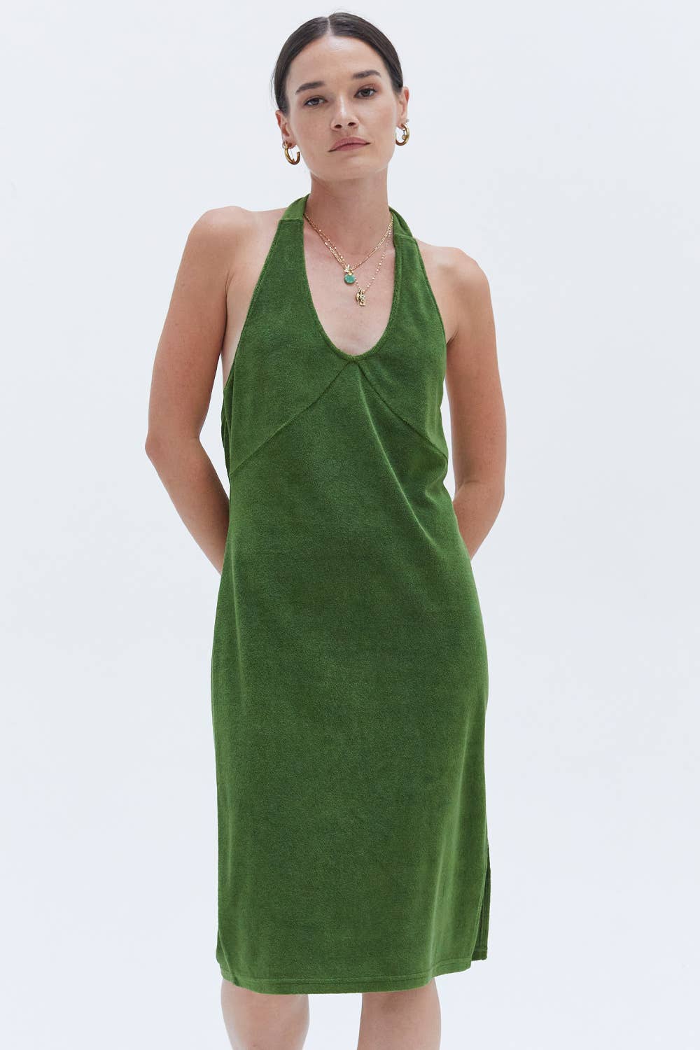 Jameson Halter-neck Terry Dress