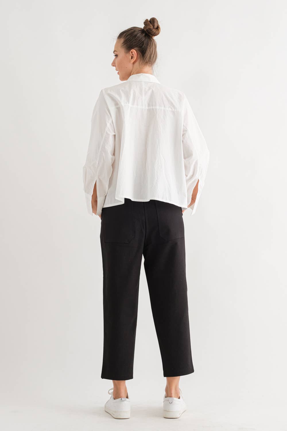 Long Sleeve Hidden Button Shirt -