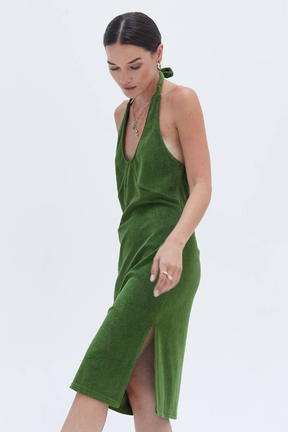 Jameson Halter-neck Terry Dress