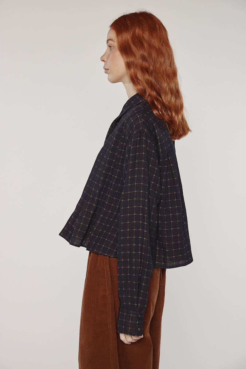 Cotton pleated blouse
