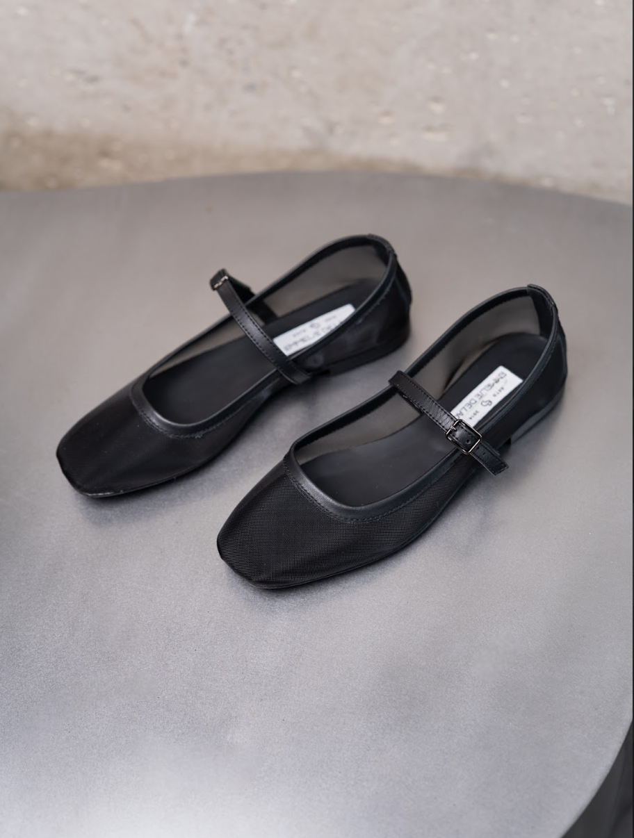 Mesh Flat Ballet With Strap Nizza