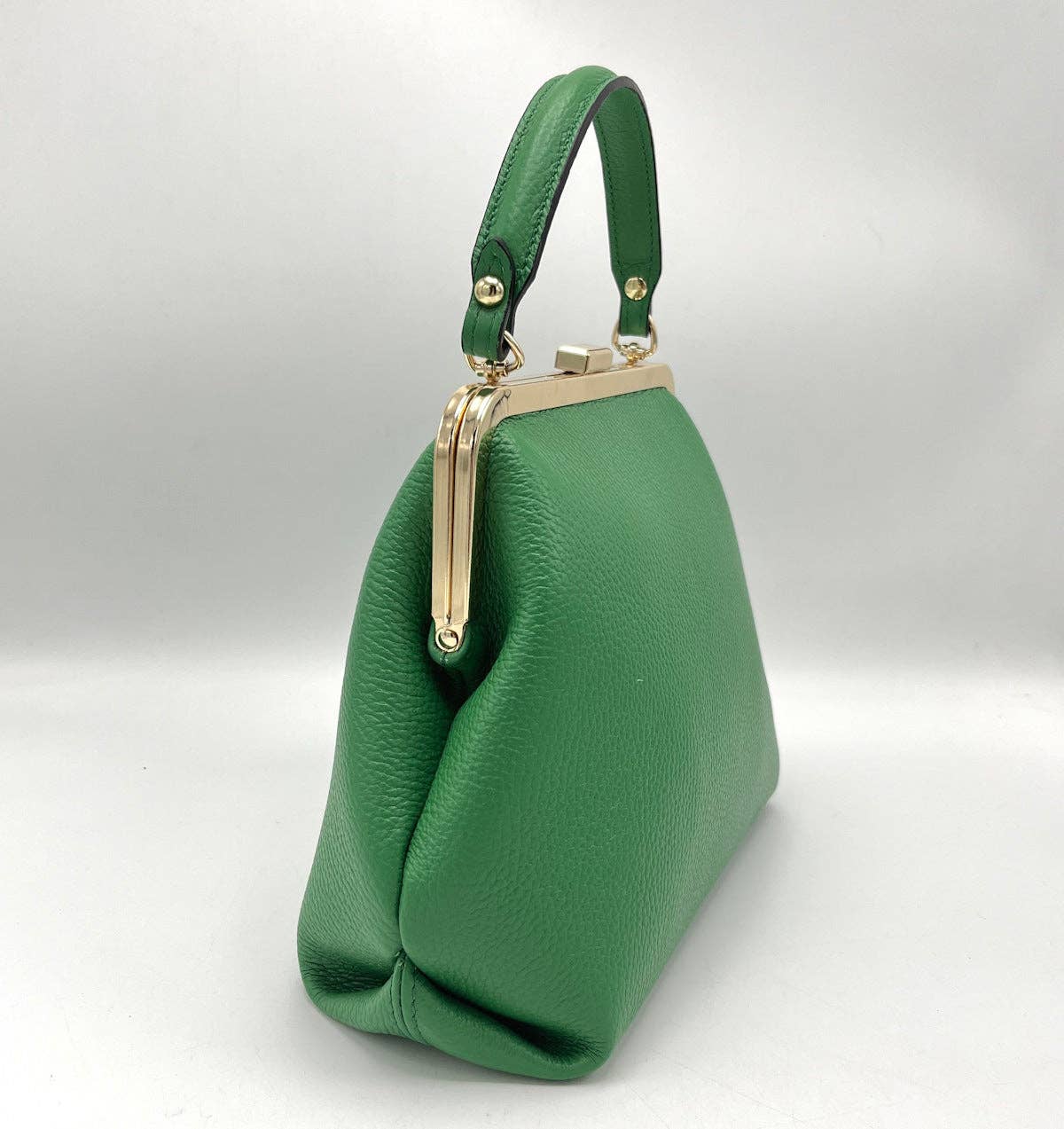 Genuine leather top handle bag, Made in Italy, art.
