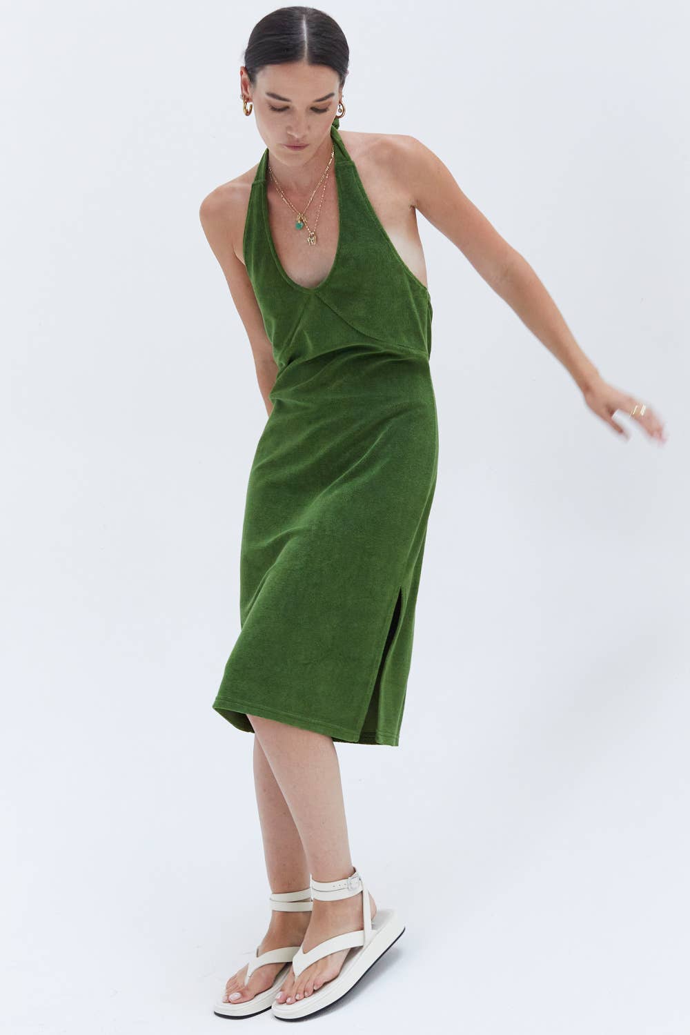Jameson Halter-neck Terry Dress