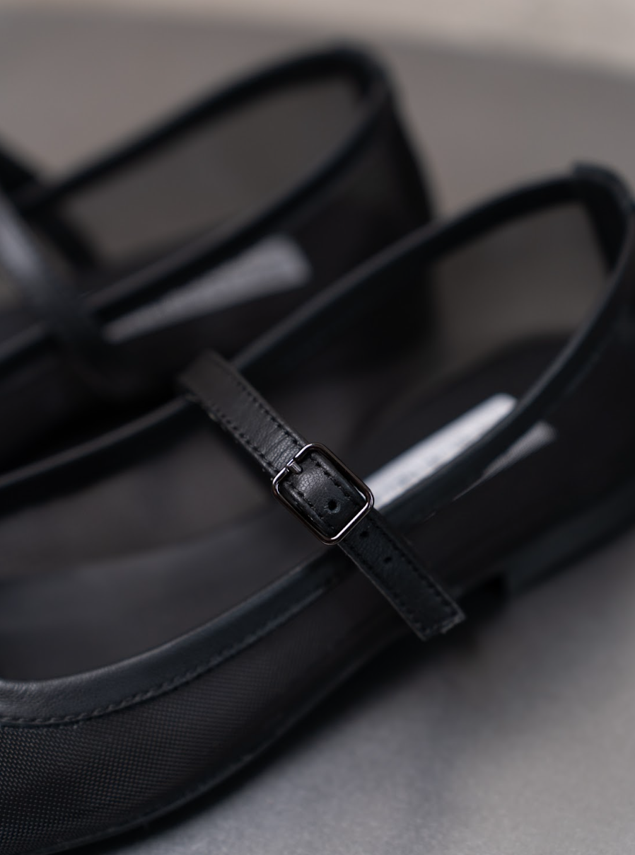 Mesh Flat Ballet With Strap Nizza