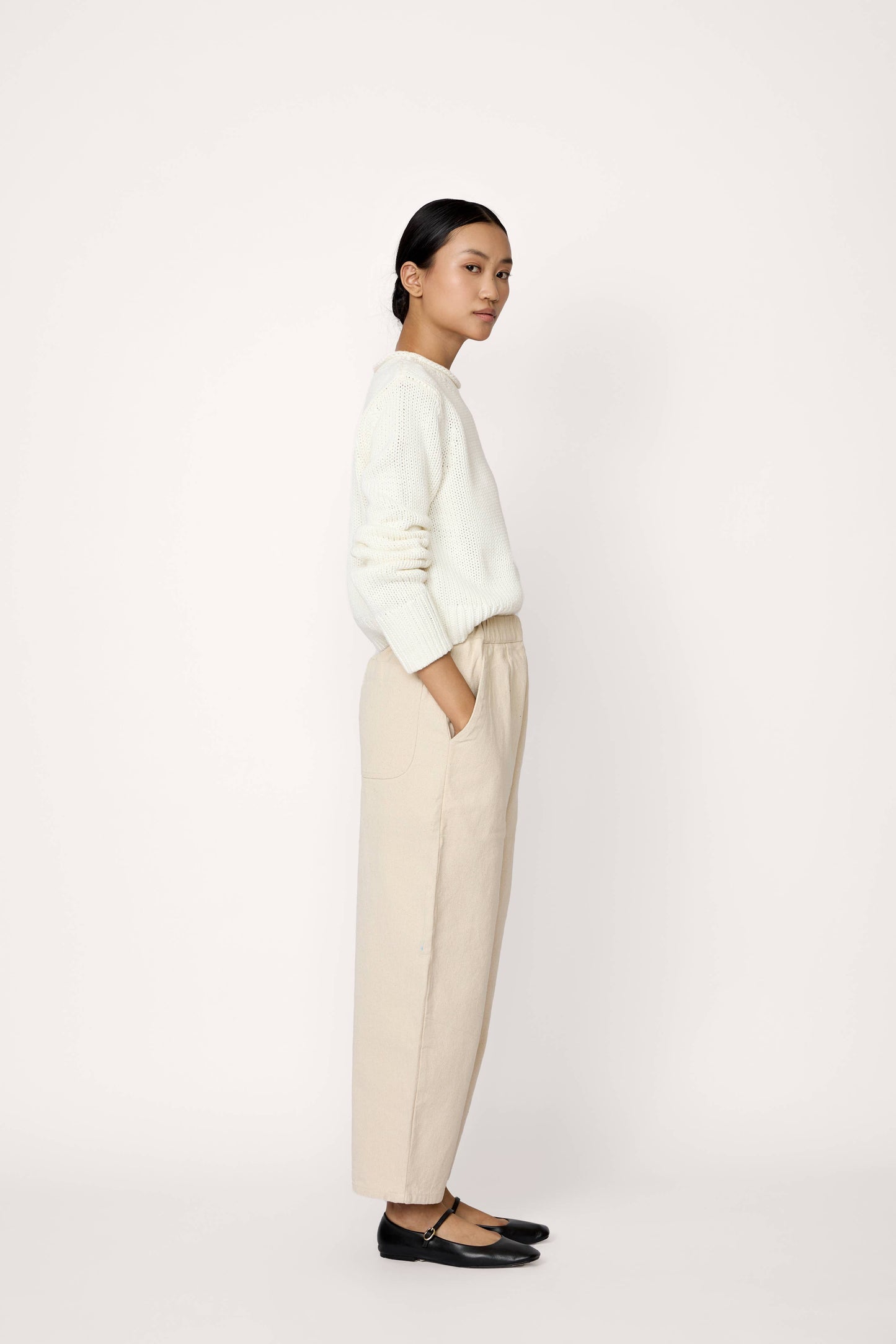 Barrel Leg Denim - Ivory