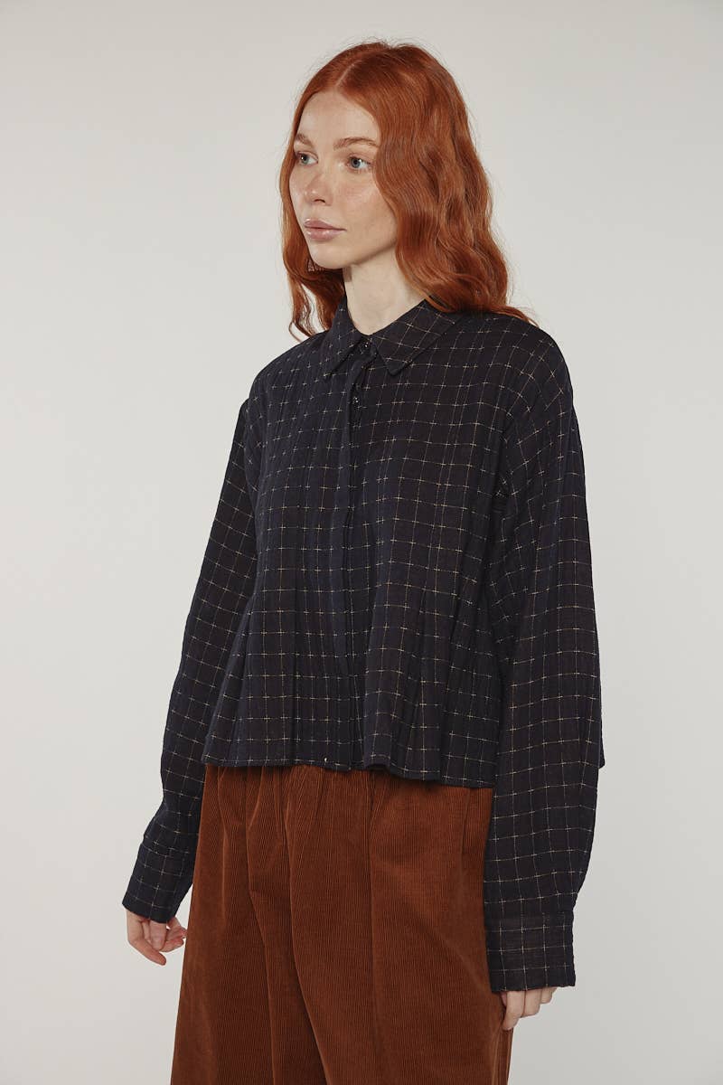 Cotton pleated blouse