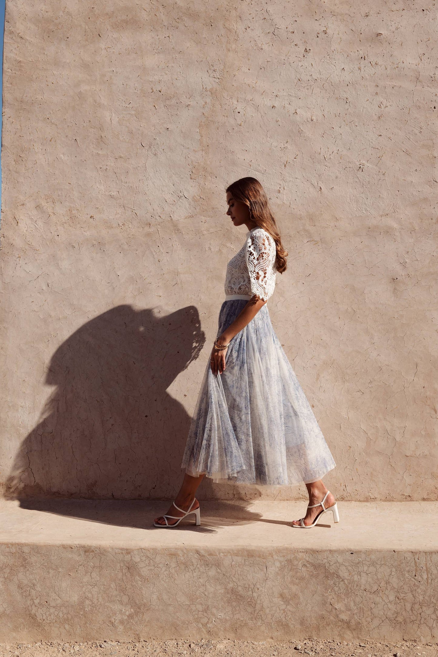 Amber skirt in toile de Jouy printed tulle - CK08202-1