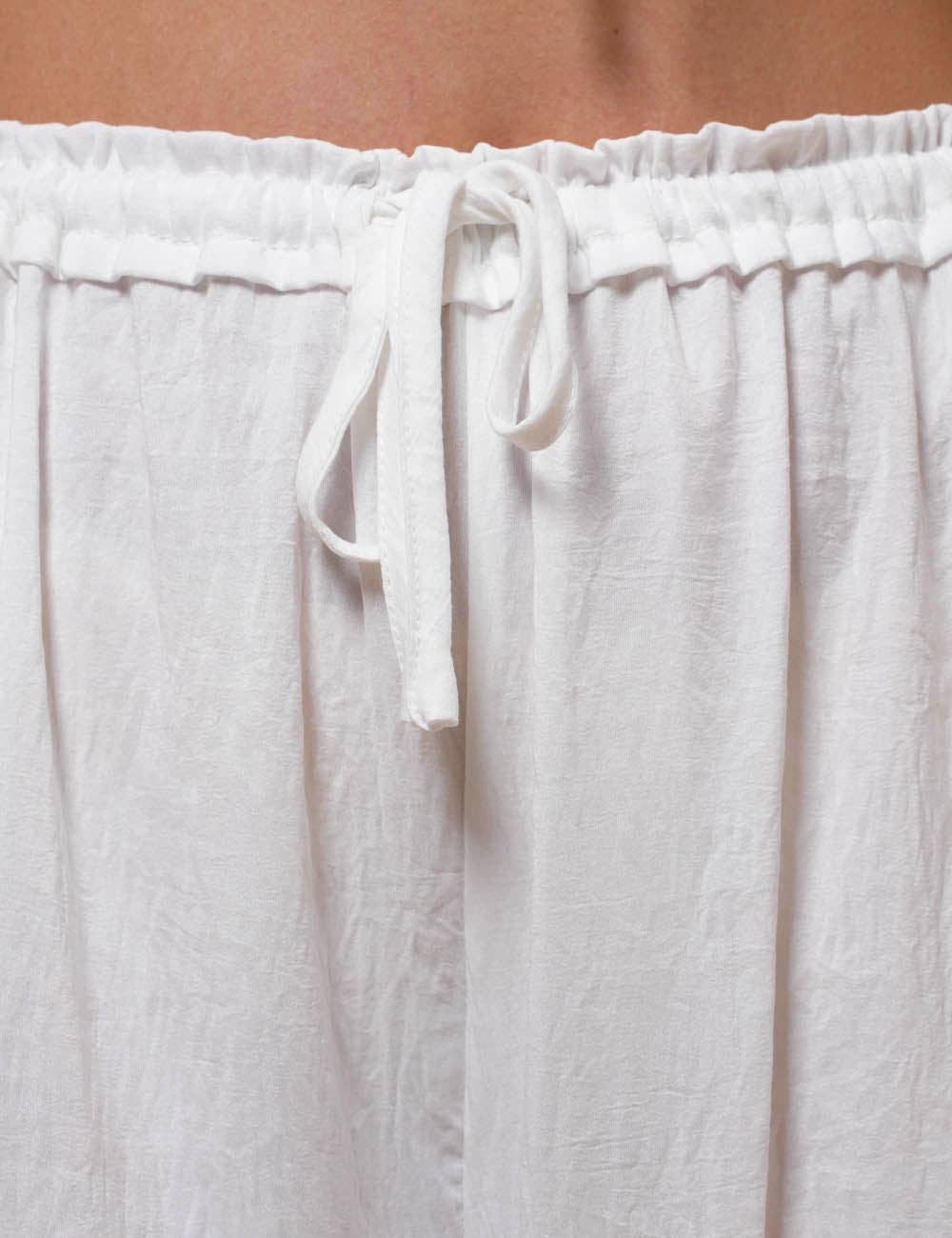 Ladies Elastic Waist Lace String Tie Lantern Pants