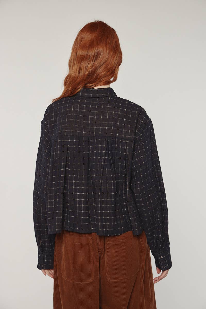 Cotton pleated blouse