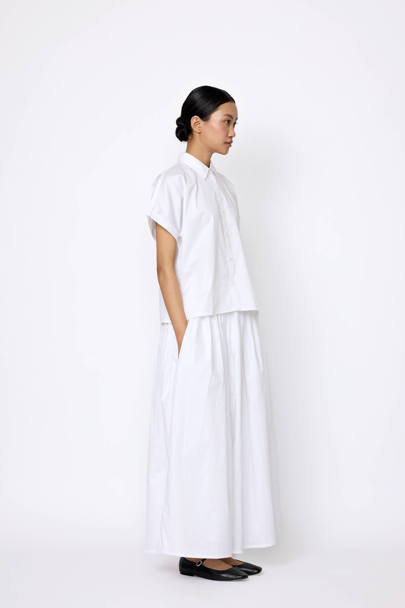 Relaxed Short Sleeve Shirt - White