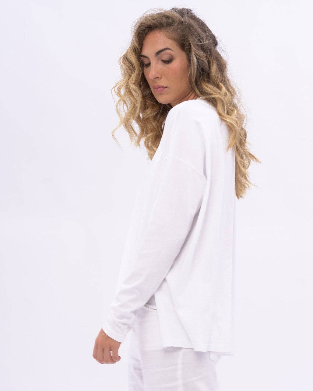 Organic Cotton V-neck Long Sleeve