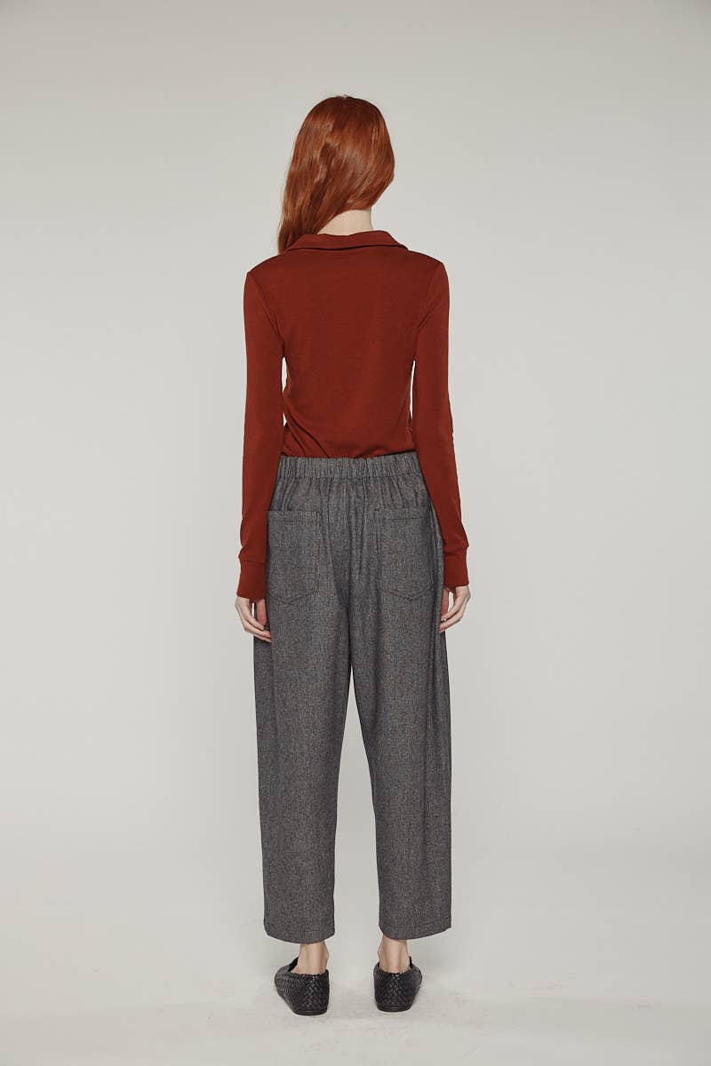 Wool blend herringbone pants