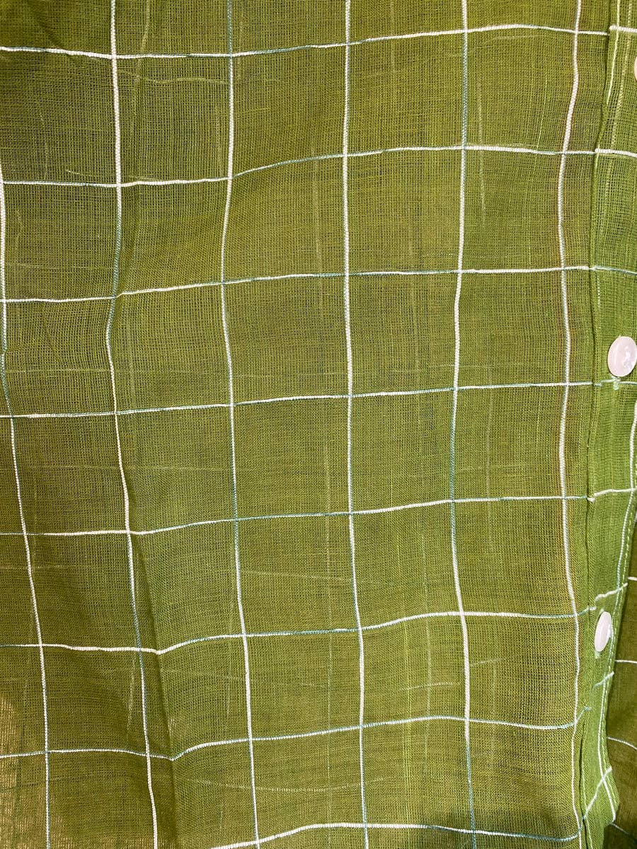 Kelsey Woven Check Button Down Top