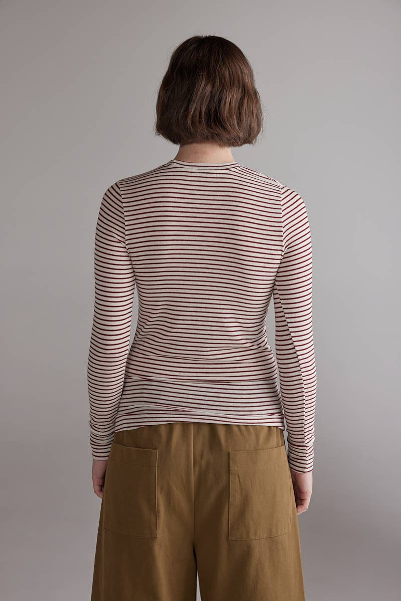Lightweight Wool Blend Striped Knit / Top by Amente