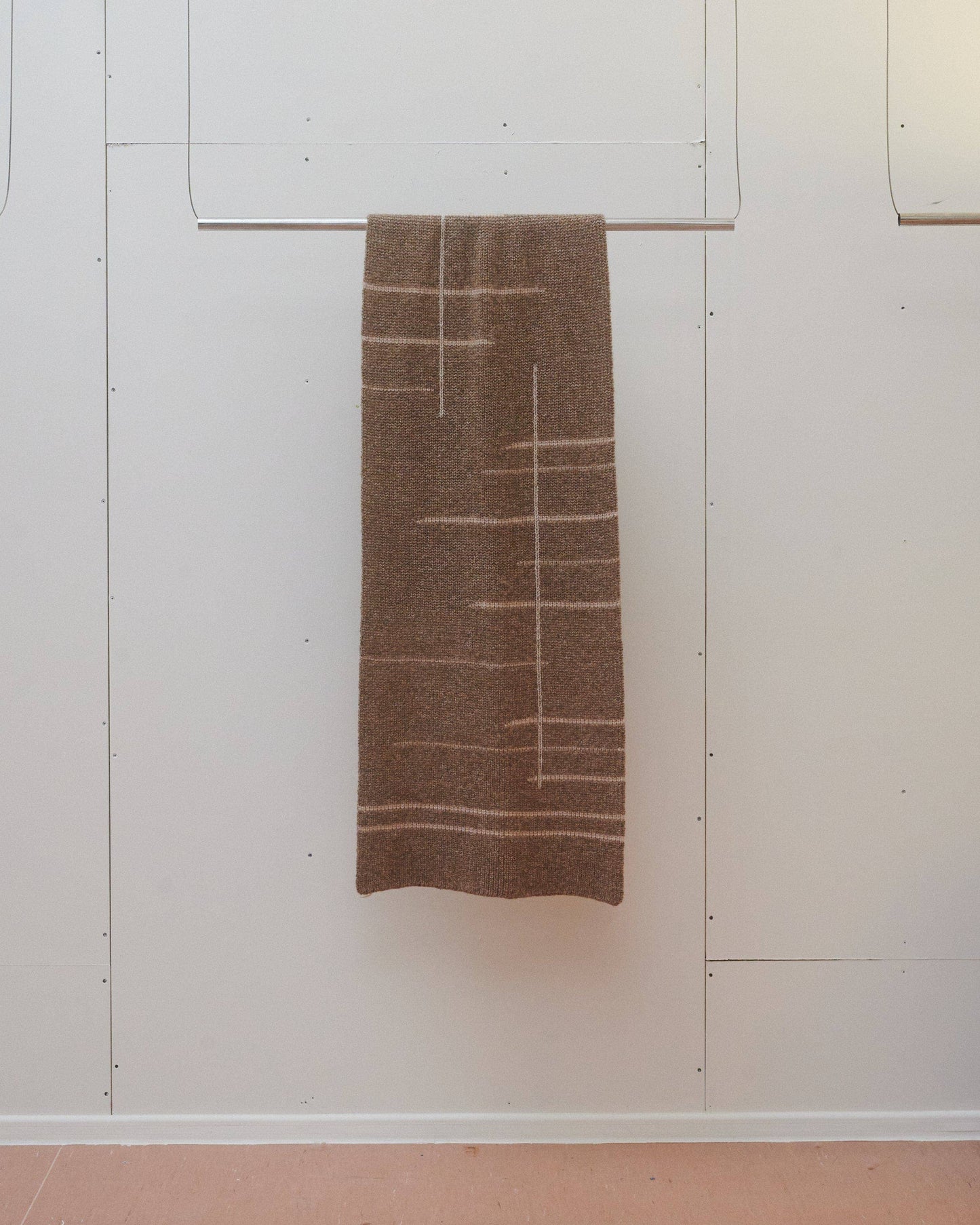 Raštų: Buckwheat & Off White Alpaca Wool Scarf