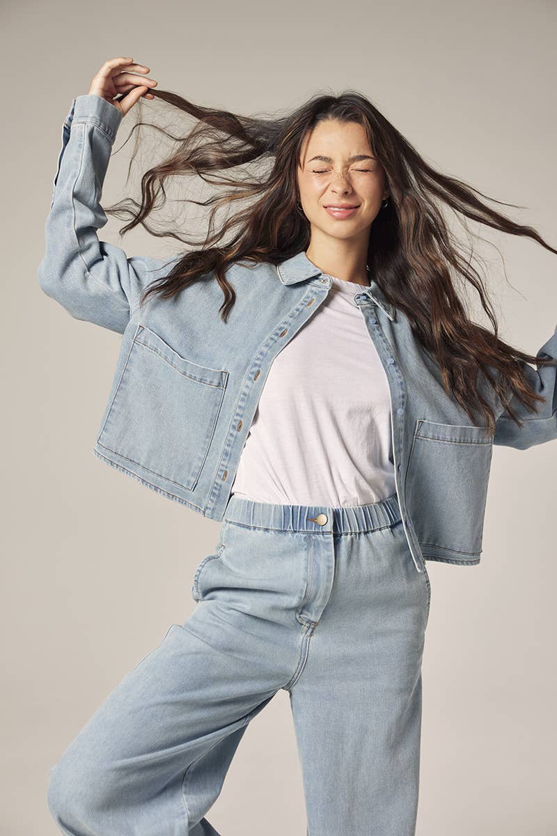 Short denim shirt