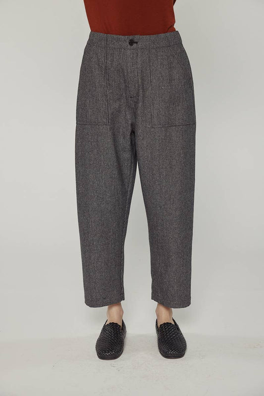 Wool blend herringbone pants