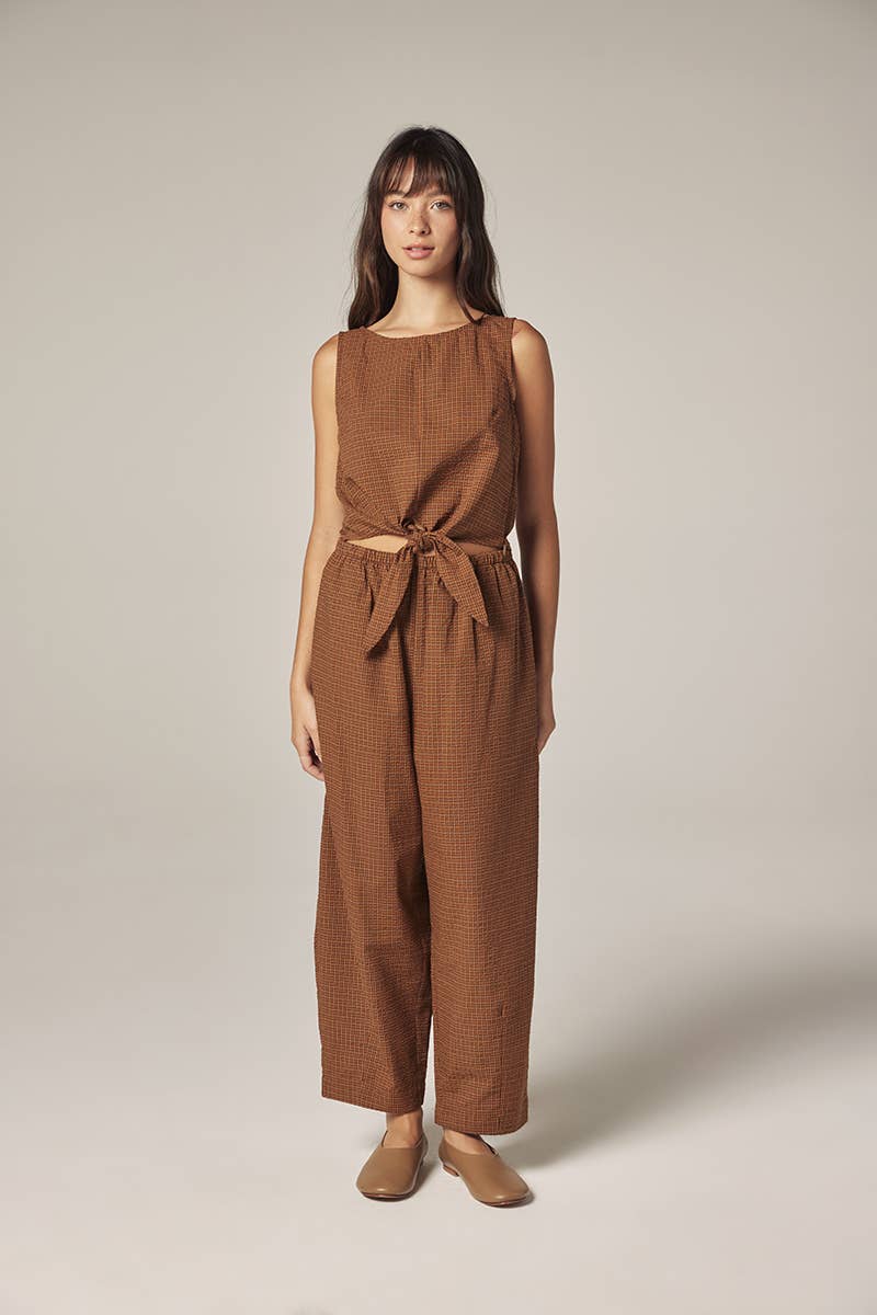 Plaid Drawstring Pants
