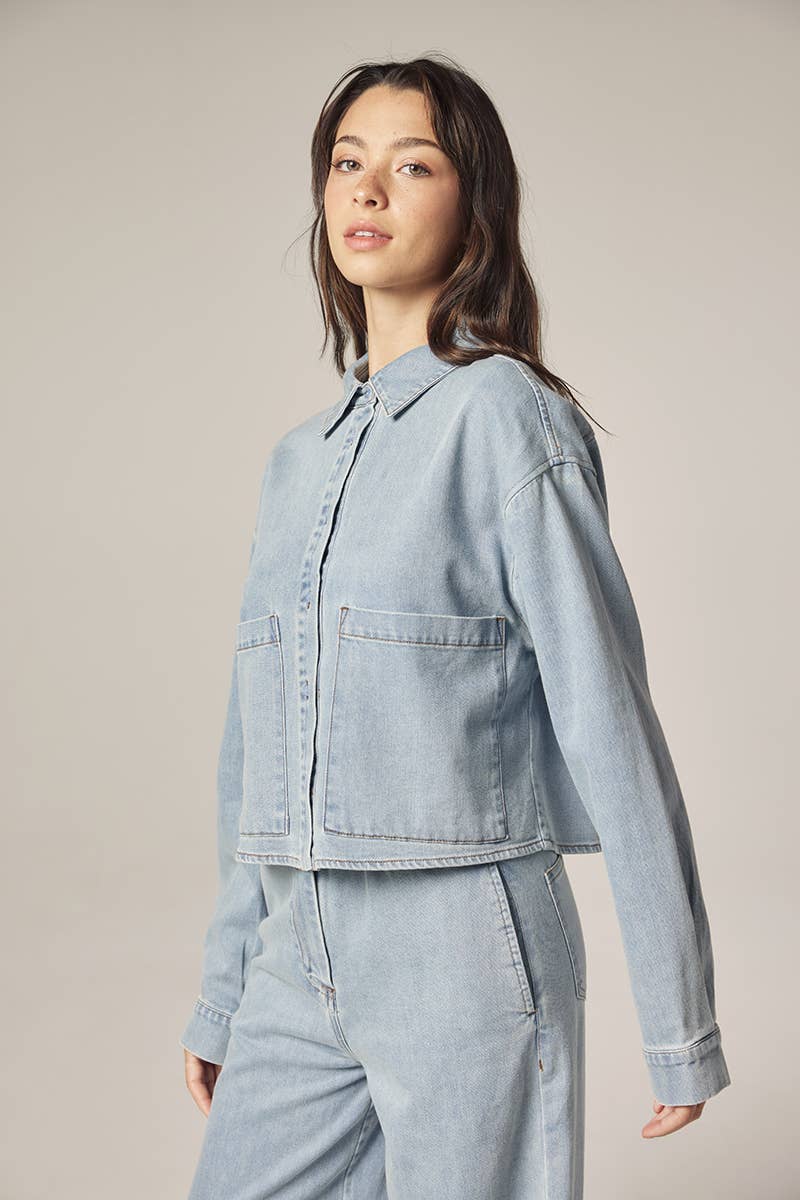 Short denim shirt