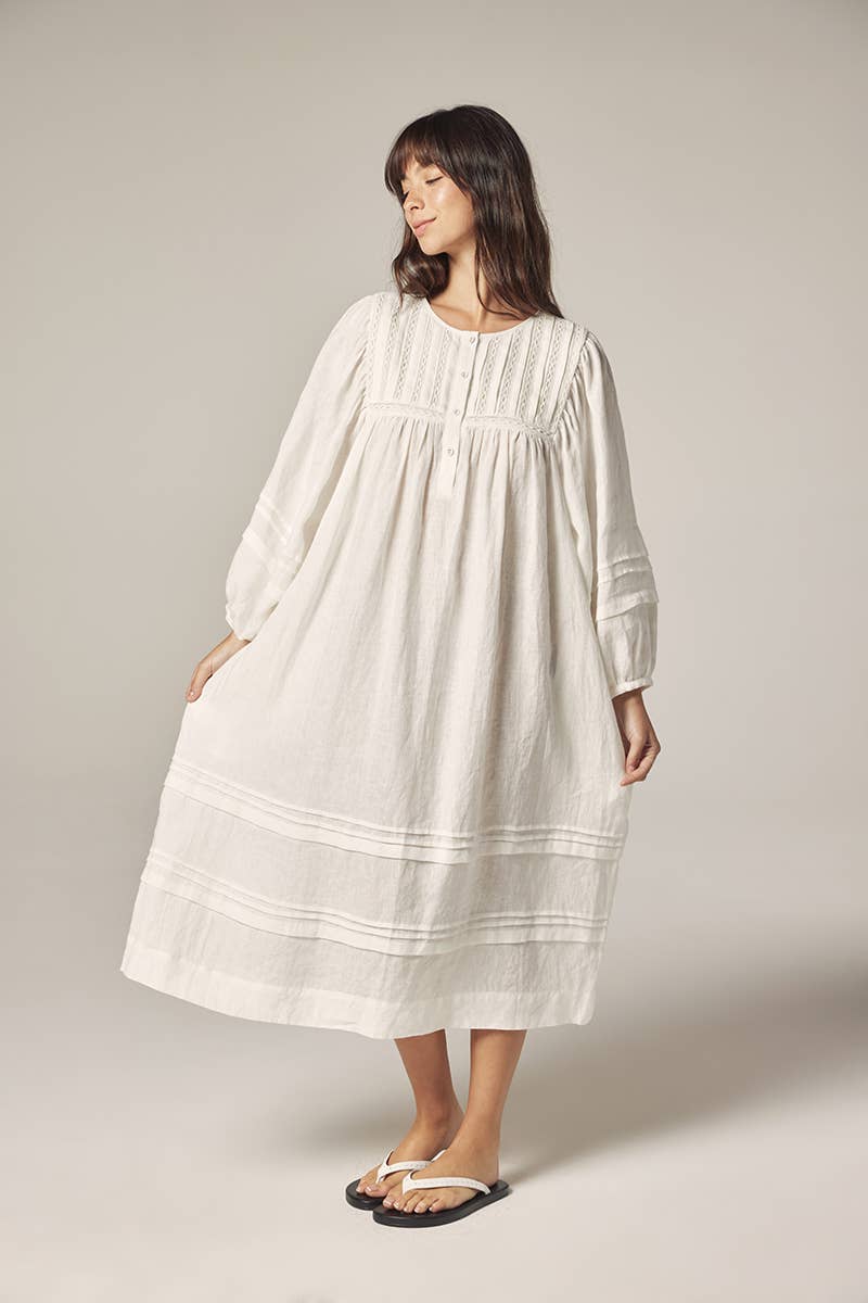 Laced linen dress