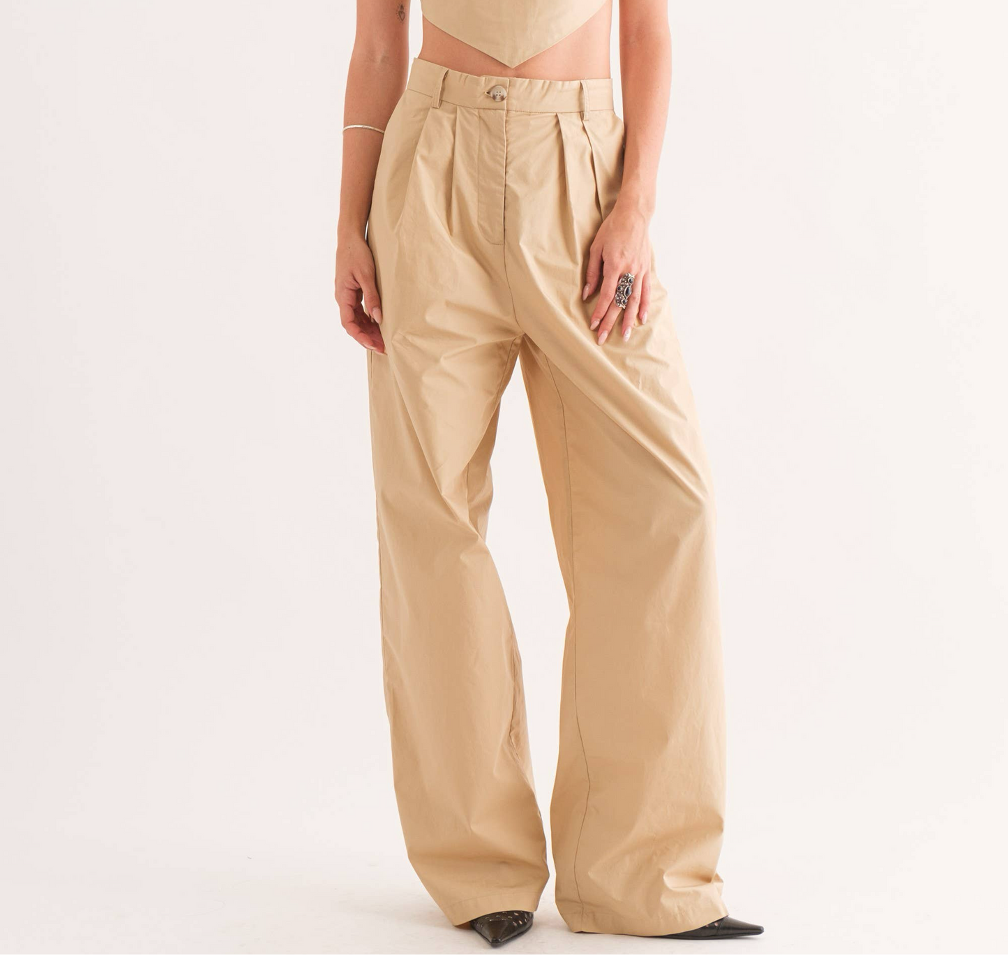 Alexa High Waist Poplin Trousers