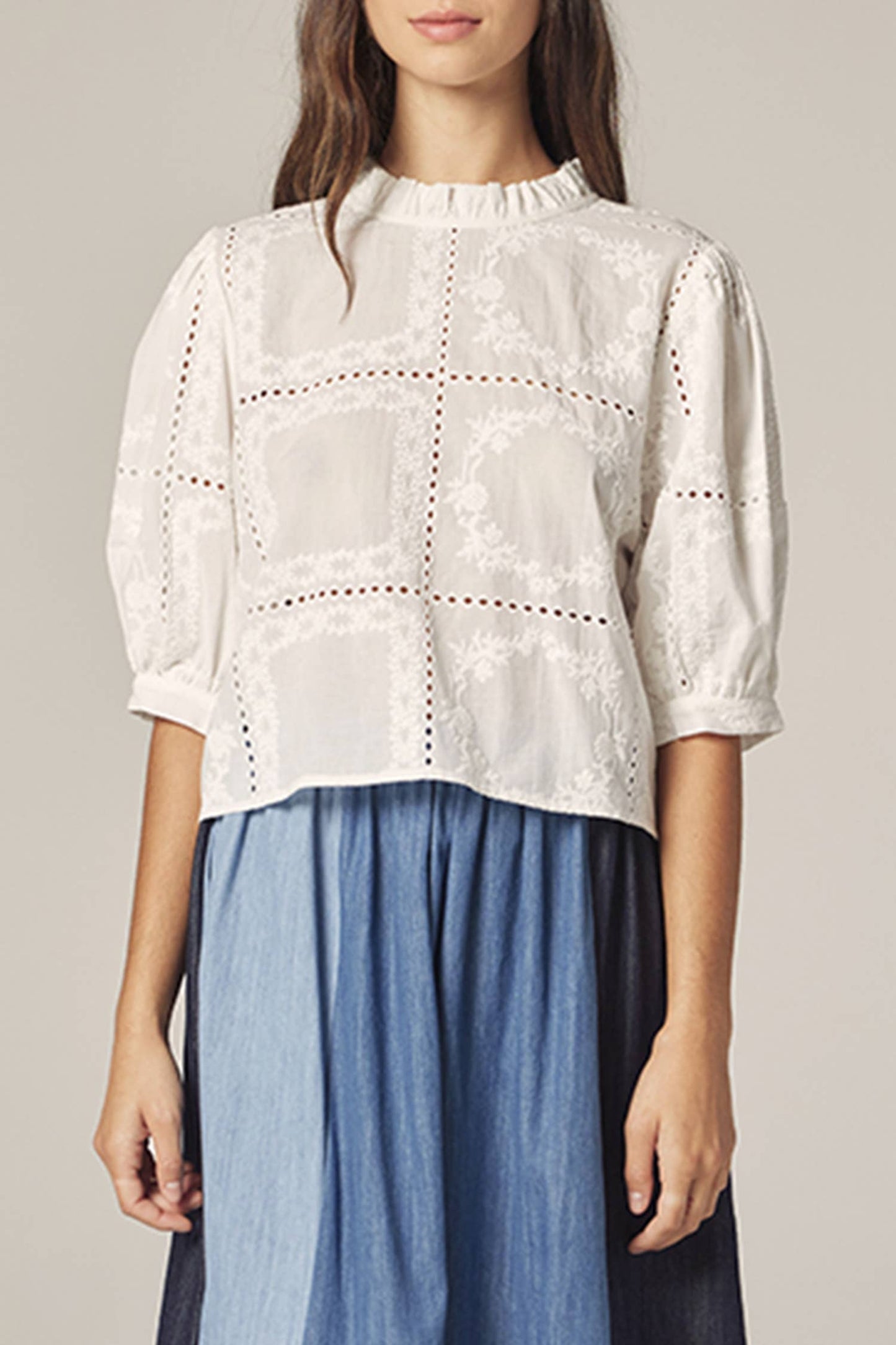 Puff sleeve tie back top