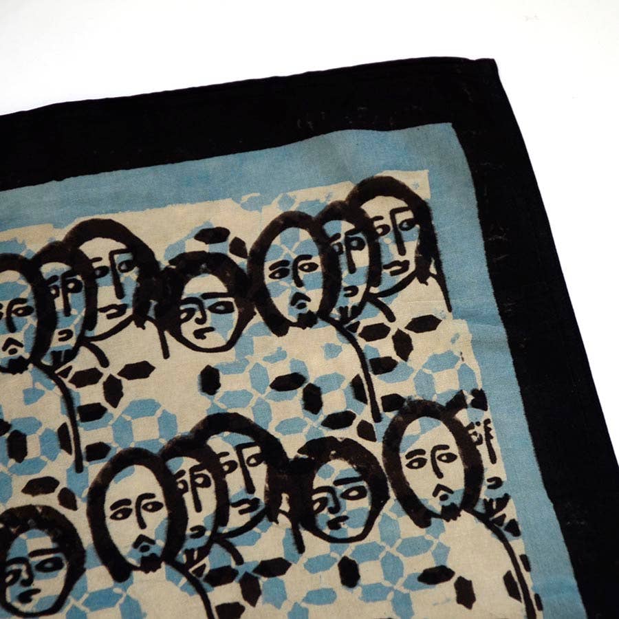 Cotton Silk Large Head Square Scarf / Bandana - Expressions