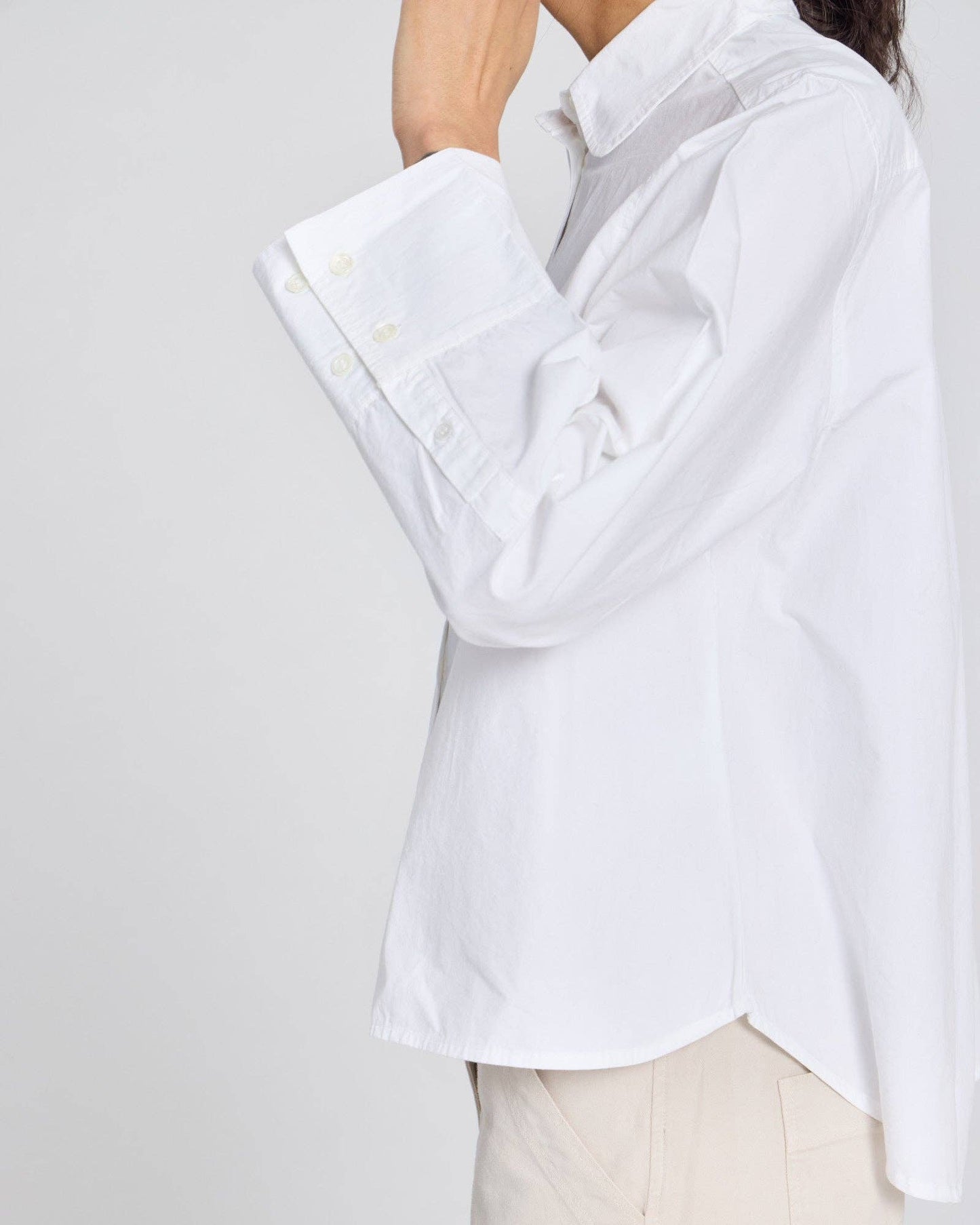 Flora Shirt Poplin Gots - White