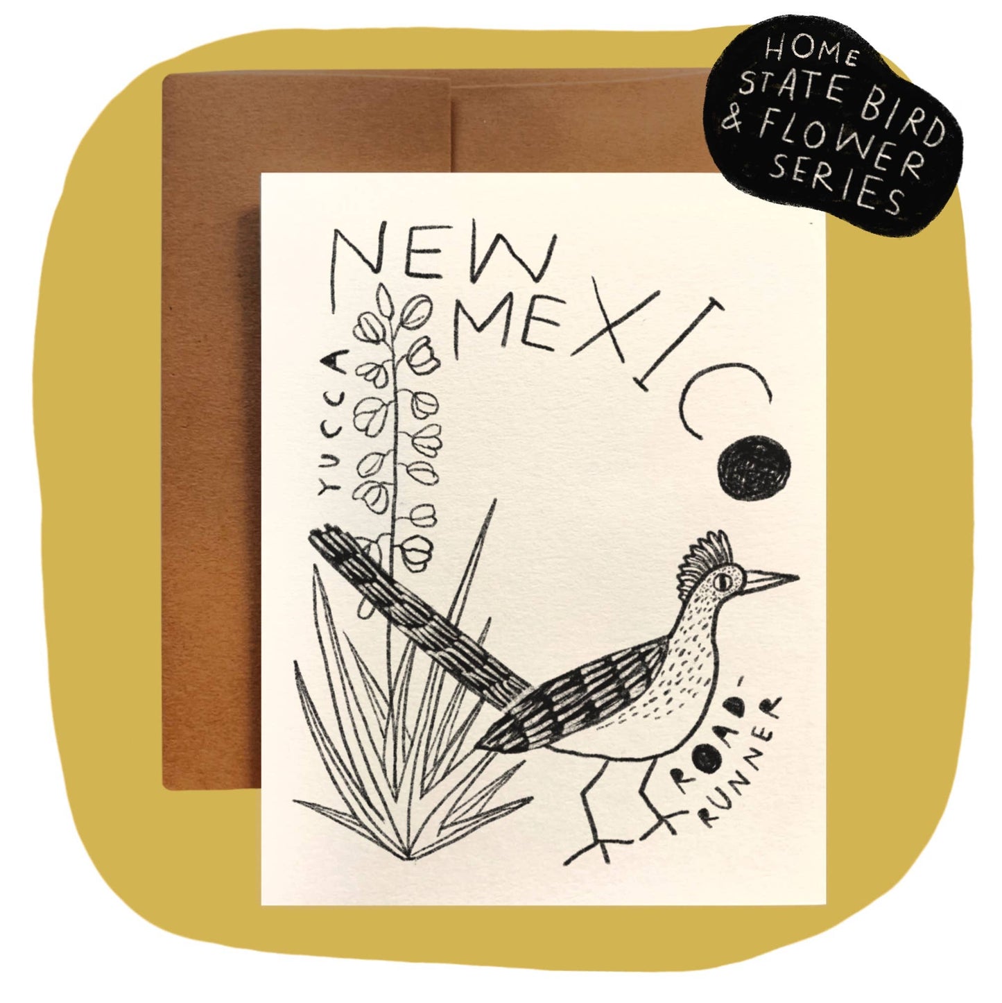 NEW MEXICO State Flower & Bird Greeting Card