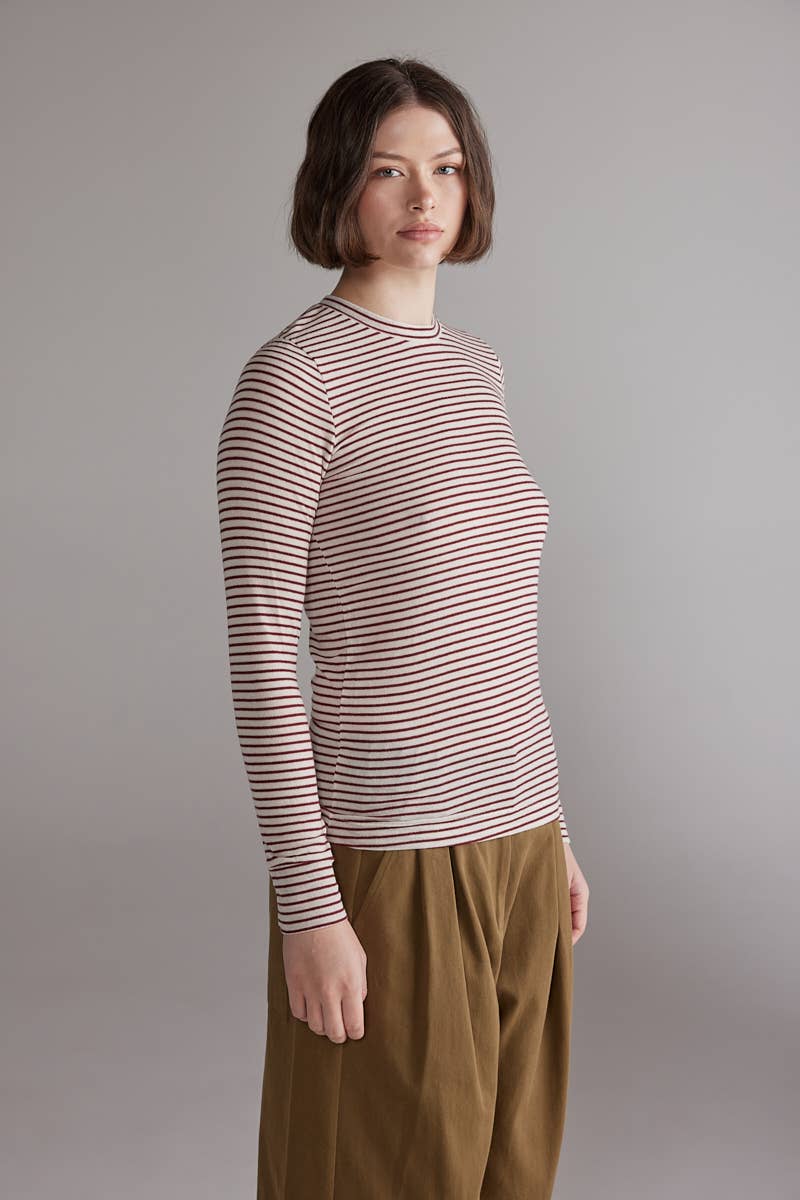 Lightweight Wool Blend Striped Knit / Top by Amente
