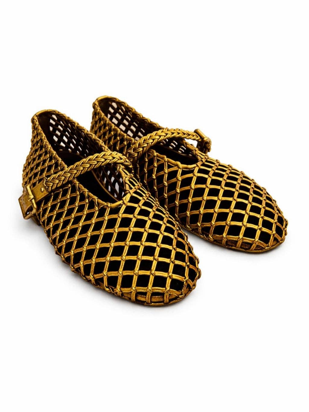 Open Weave T-Strap Mary Jane Flat Sandals Women N6C142