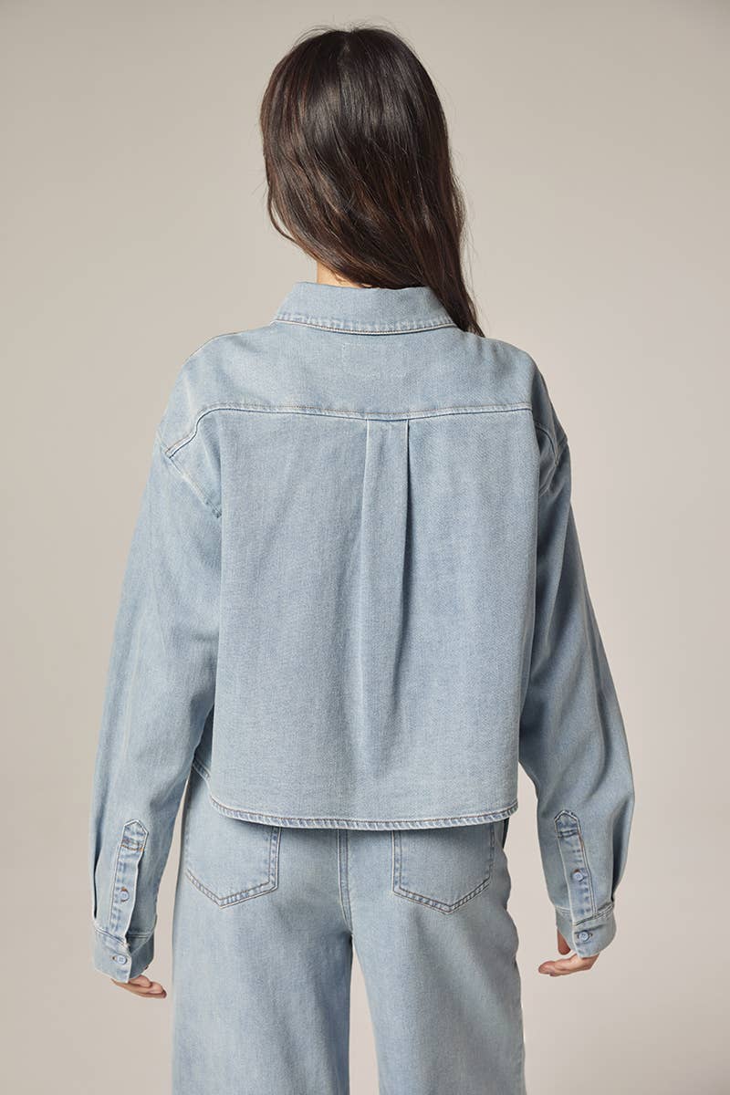 Short denim shirt