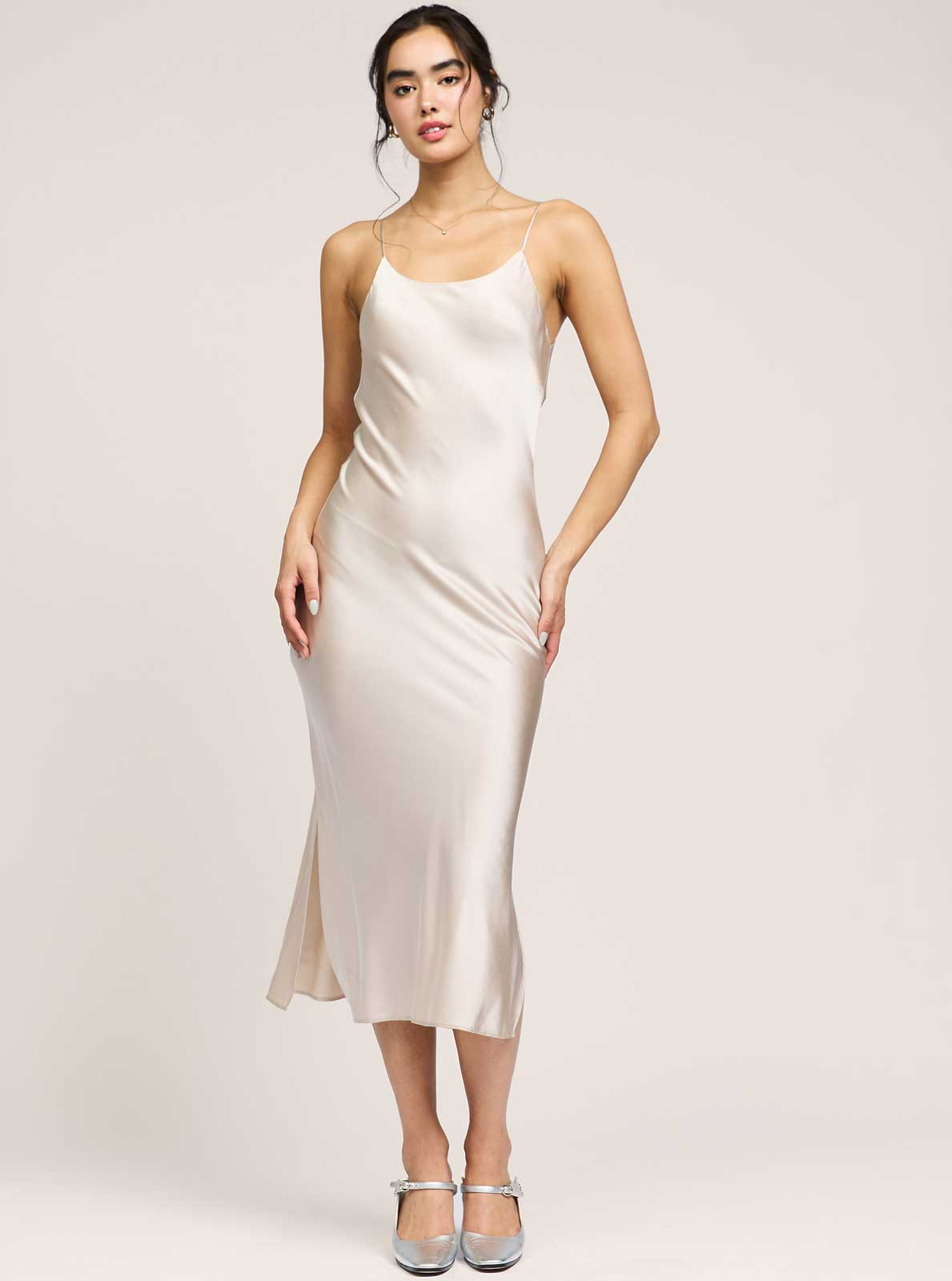100% Silk Cami Midi Dress
