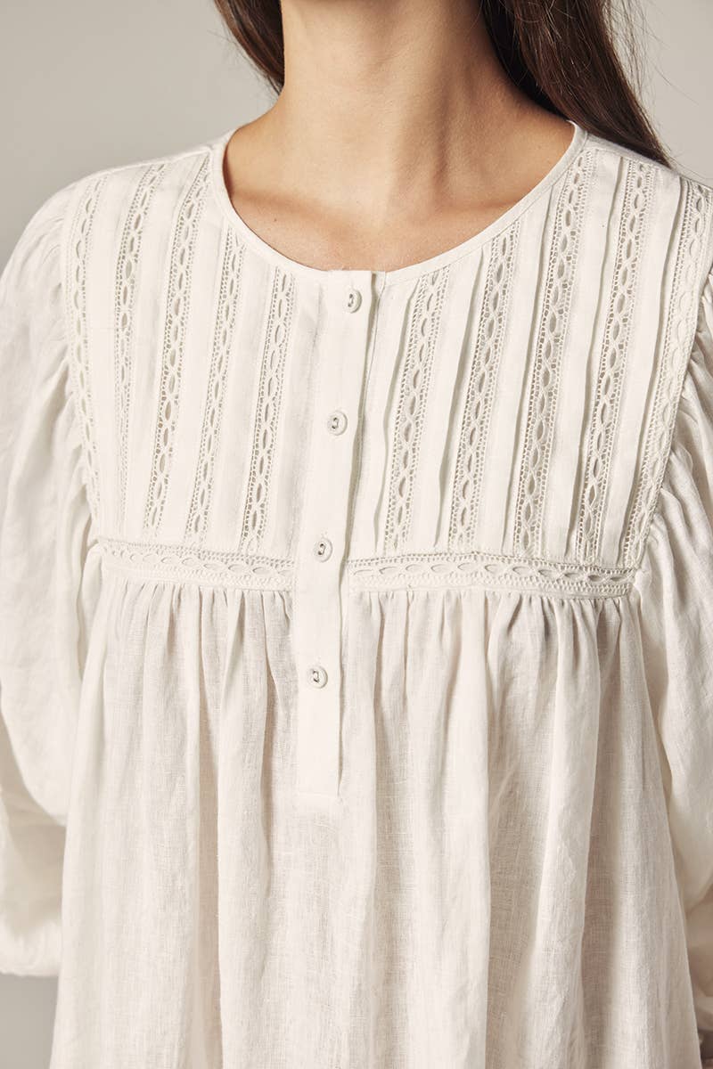 Laced linen dress