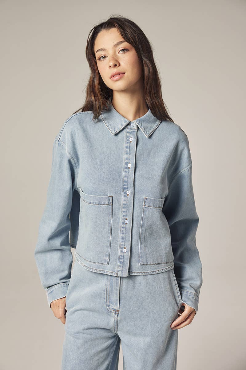 Short denim shirt