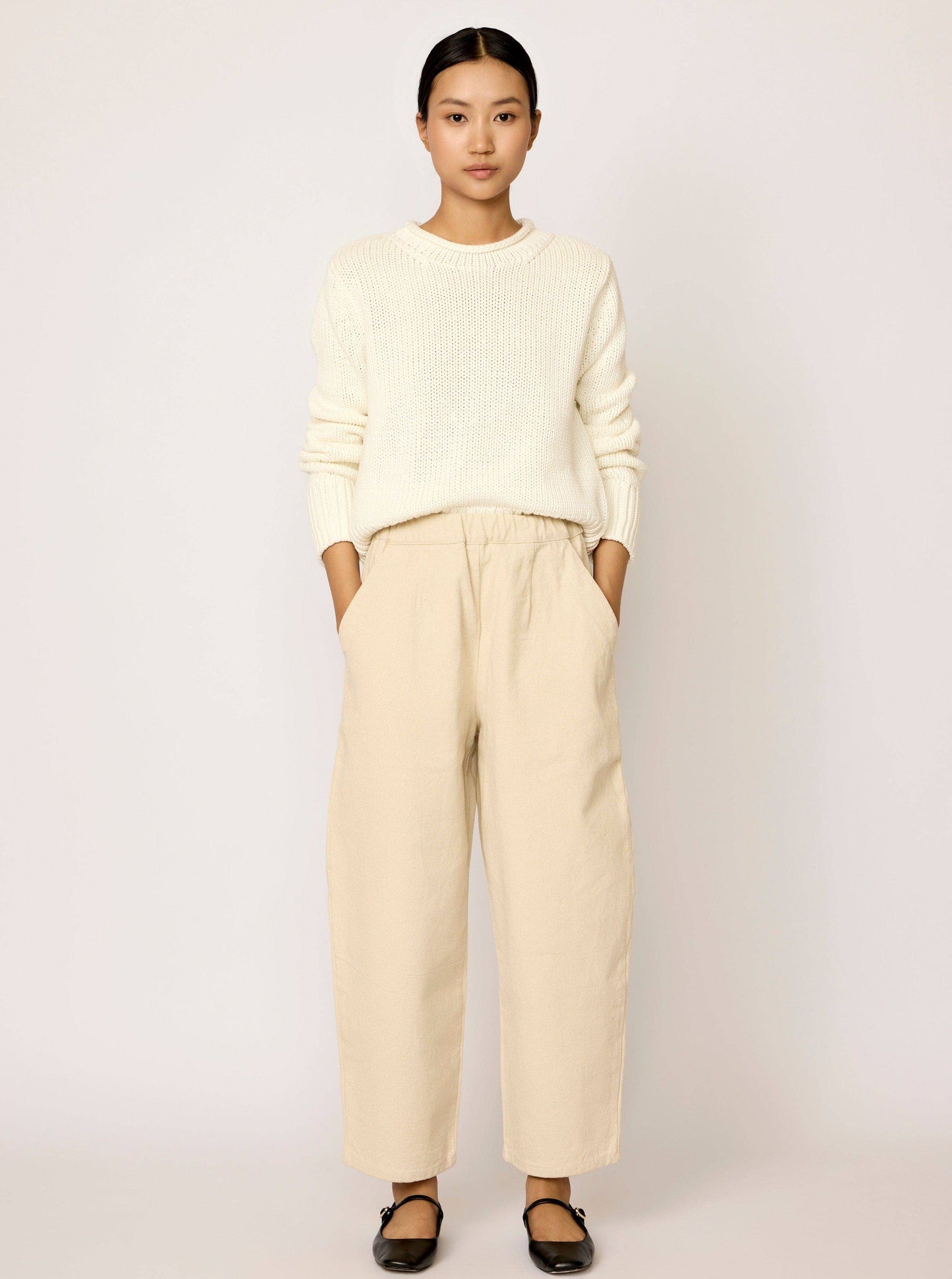 Barrel Leg Denim - Ivory