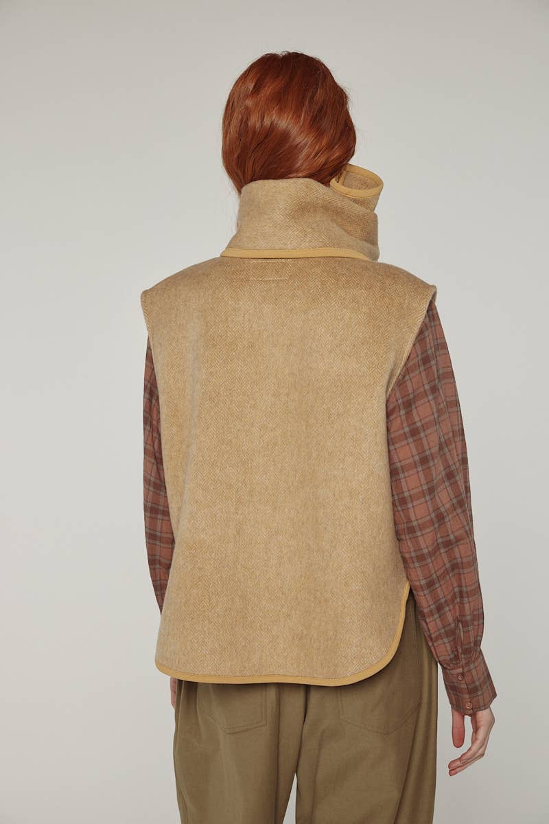 Wool Blend Scarf Vest by Amente