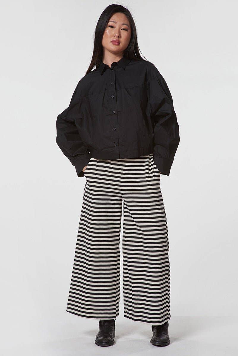 Poplin Balloon-Cut Cropped Shirt