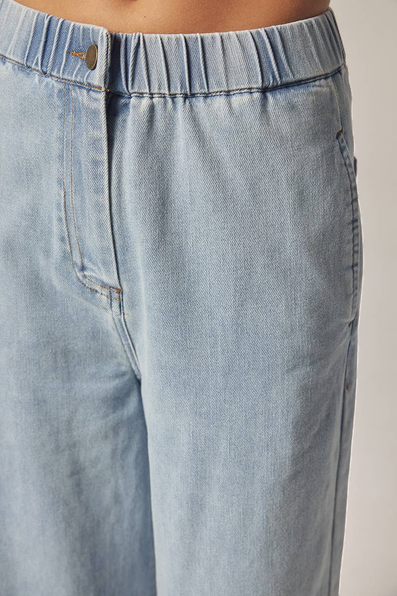 Wide leg elestic pants