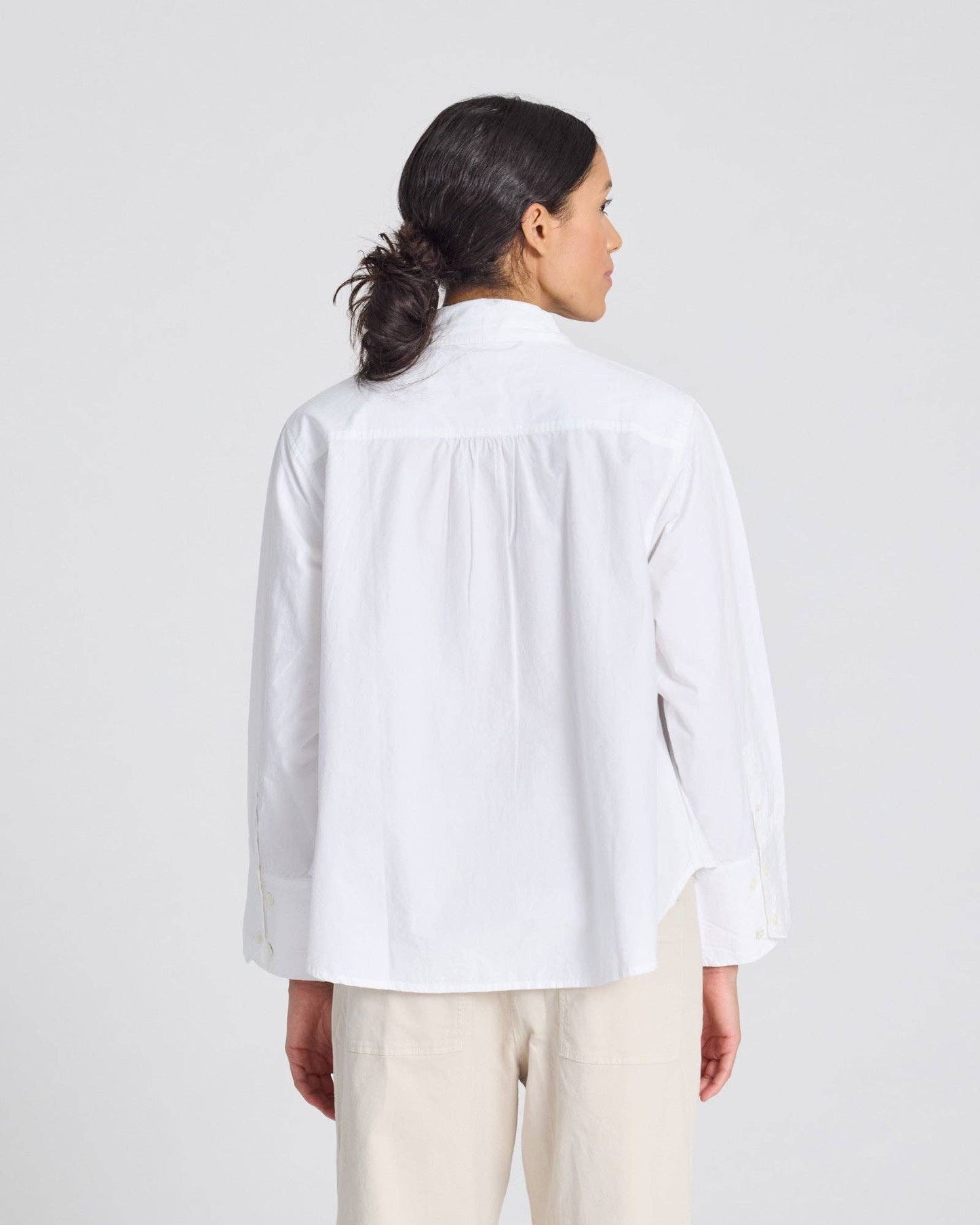 Flora Shirt Poplin Gots - White