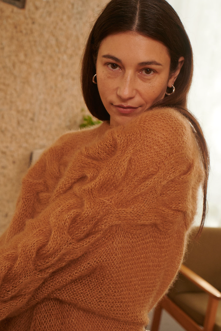 Jūra: Nutmeg Silk & Mohair Sweater