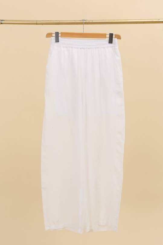 WIDE-LEG FLUID PANTS IN RAYON AND SILK