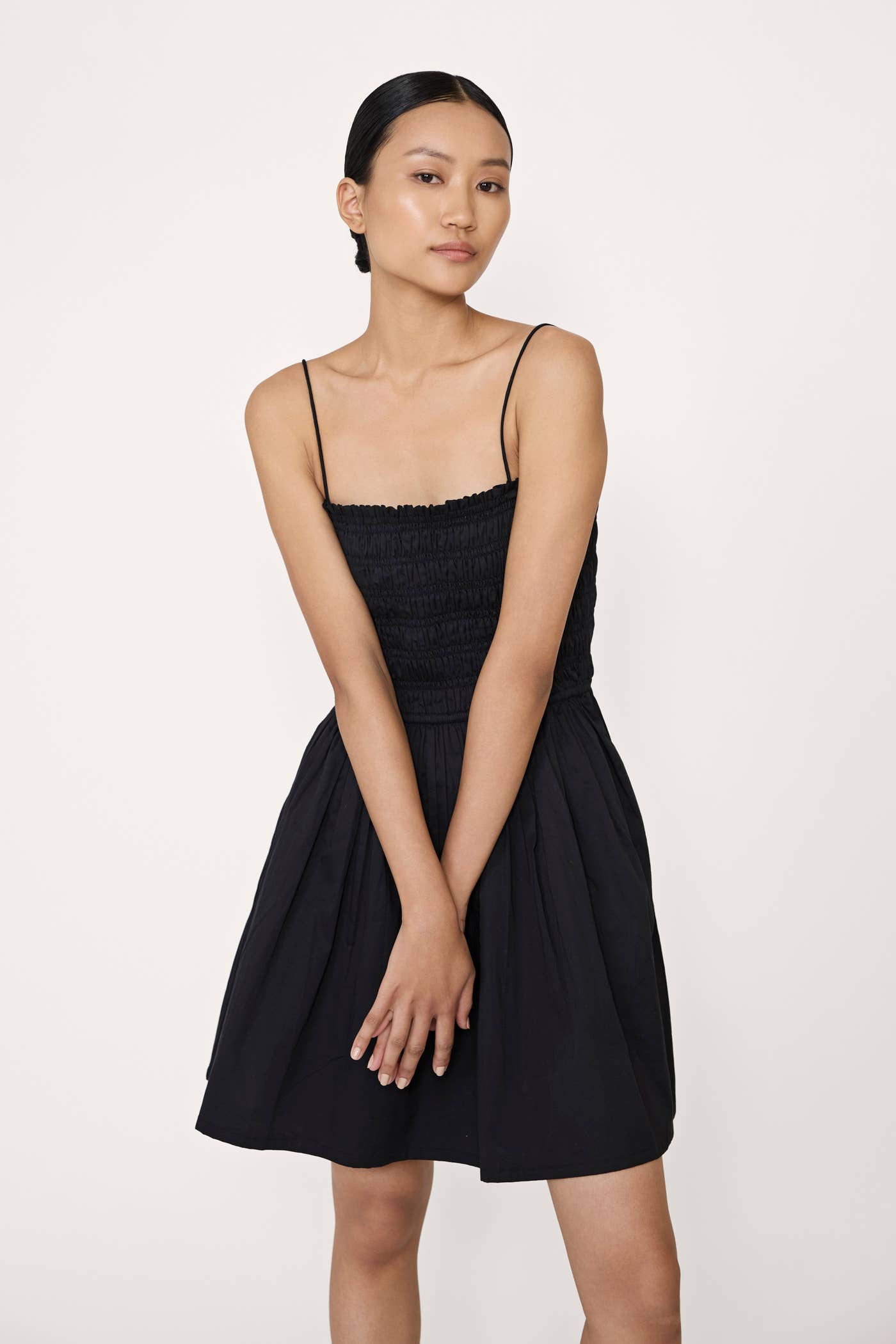 Strappy Bodice Mini Dress - Black