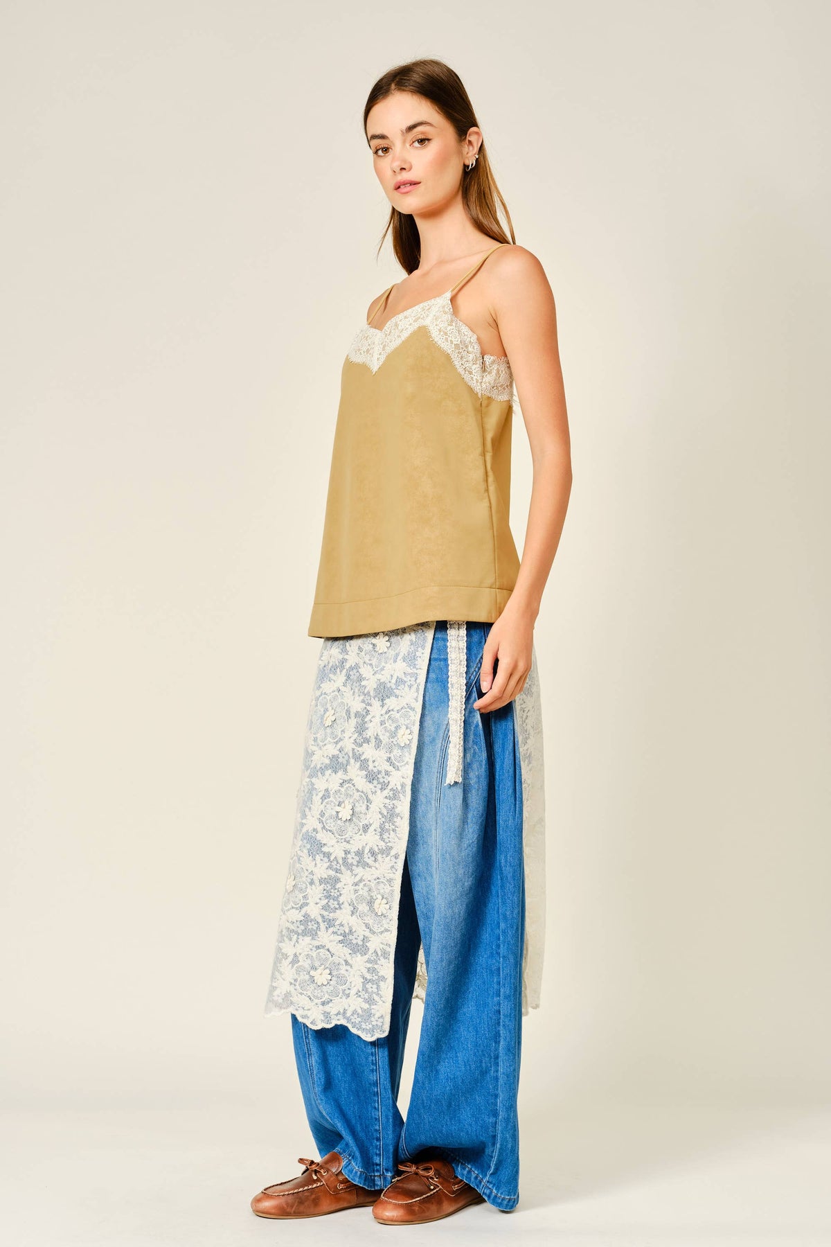 LAYERING LACE TIE-WRAP SKIRT