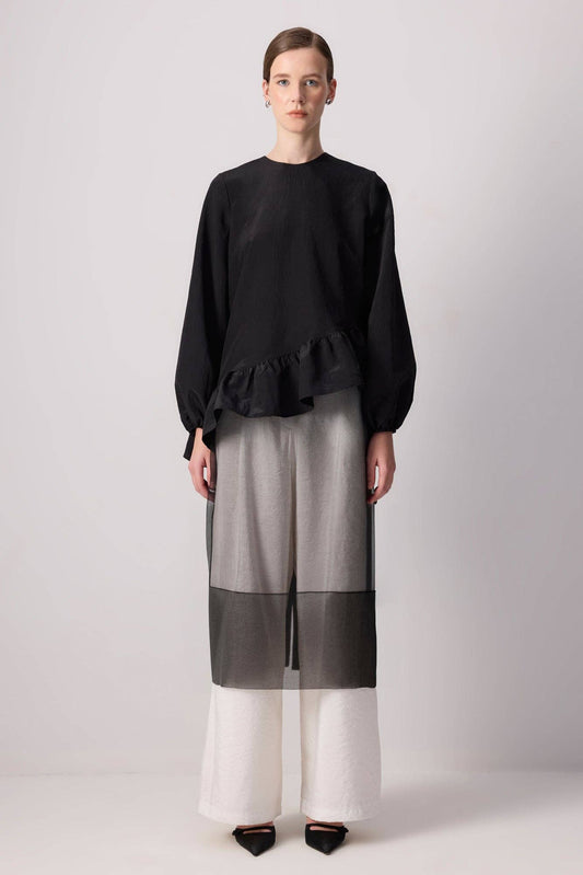 Sheer Organza Overlay Skirt – Midi Layering Piece
