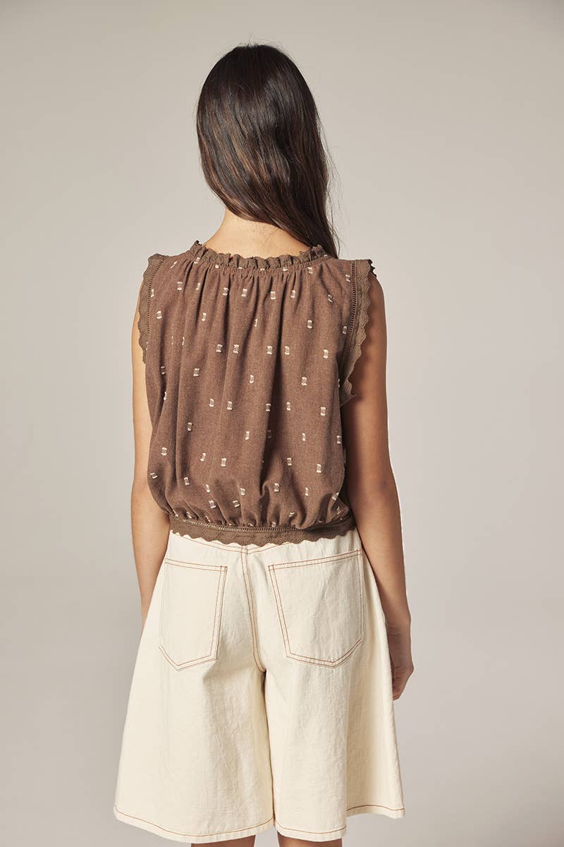 Button down short blouse