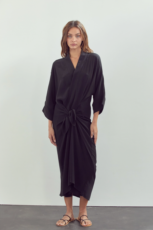 Front tie midi dress / kimono